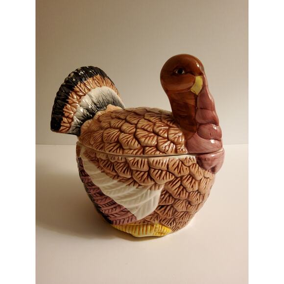 Ceramic Turkey Gravy Tureen Gravy Boat with Ladel Opening - Picture 2 of 5